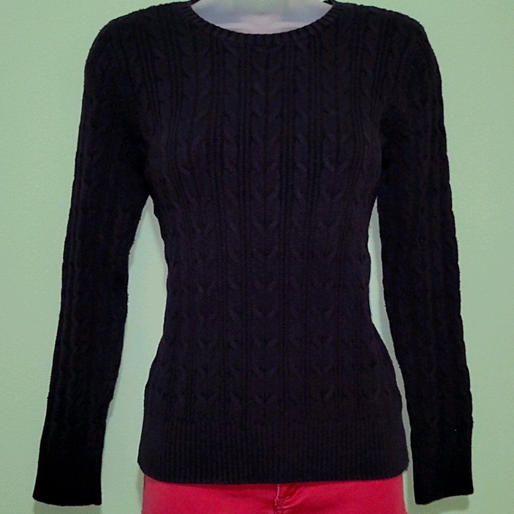 St. John's Bay Black Cable Knit Sweater